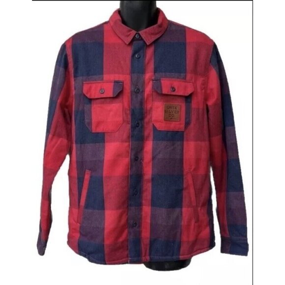 QuikSilver Men's Miho Stones GARNET SHERPA Long Sleeve Over Shirt Size M - Picture 1 of 16